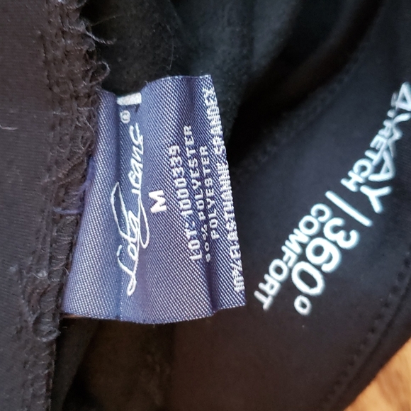 (M) Lola Jeans Varlerie Shiny Black Mid Rise Pull On Pants 360° Comfort Stretchy - Picture 7 of 13